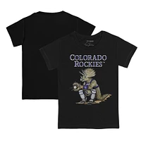 Youth Tiny Turnip Black Colorado Rockies Triceratops T-Shirt