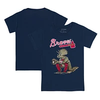 Youth Tiny Turnip Navy Atlanta Braves Triceratops T-Shirt
