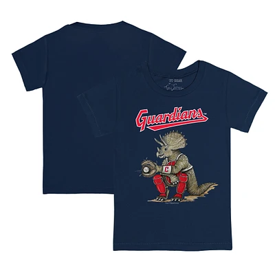 Youth Tiny Turnip Navy Cleveland Guardians Triceratops T-Shirt