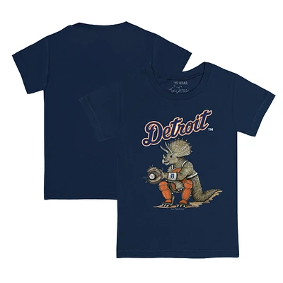 Youth Tiny Turnip Navy Detroit Tigers Triceratops T-Shirt