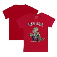 Youth Tiny Turnip Red Boston Sox Triceratops T-Shirt