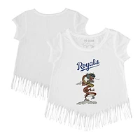 Girls Youth Tiny Turnip White Kansas City Royals 2024 Year of the Dragon Fringe T-Shirt