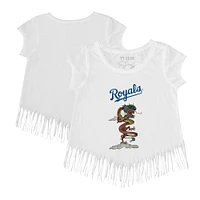 Girls Youth Tiny Turnip White Kansas City Royals 2024 Year of the Dragon Fringe T-Shirt