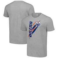 Men's Starter  Heather Gray Edmonton Oilers Color Scratch T-Shirt