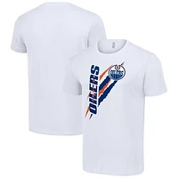 Men's Starter  White Edmonton Oilers Color Scratch T-Shirt