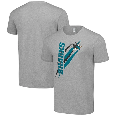 Men's Starter  Heather Gray San Jose Sharks Color Scratch T-Shirt
