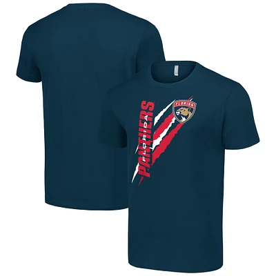 Men's Starter  Navy Florida Panthers Color Scratch T-Shirt
