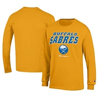 Men's Champion Gold Buffalo Sabres Long-Sleeve Jersey T-Shirt