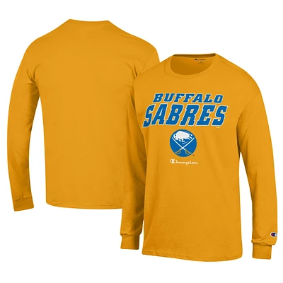 Men's Champion Gold Buffalo Sabres Long-Sleeve Jersey T-Shirt