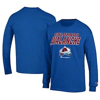 Men's Champion Royal Colorado Avalanche Long-Sleeve Jersey T-Shirt