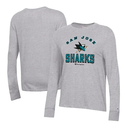 Women's Champion Heather Gray San Jose Sharks Core Long Sleeve T-Shirt
