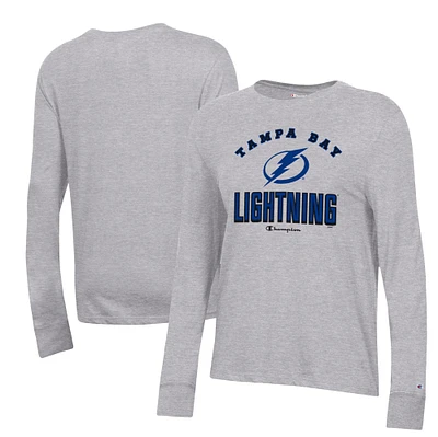 Women's Champion Heather Gray Tampa Bay Lightning Core Long Sleeve T-Shirt