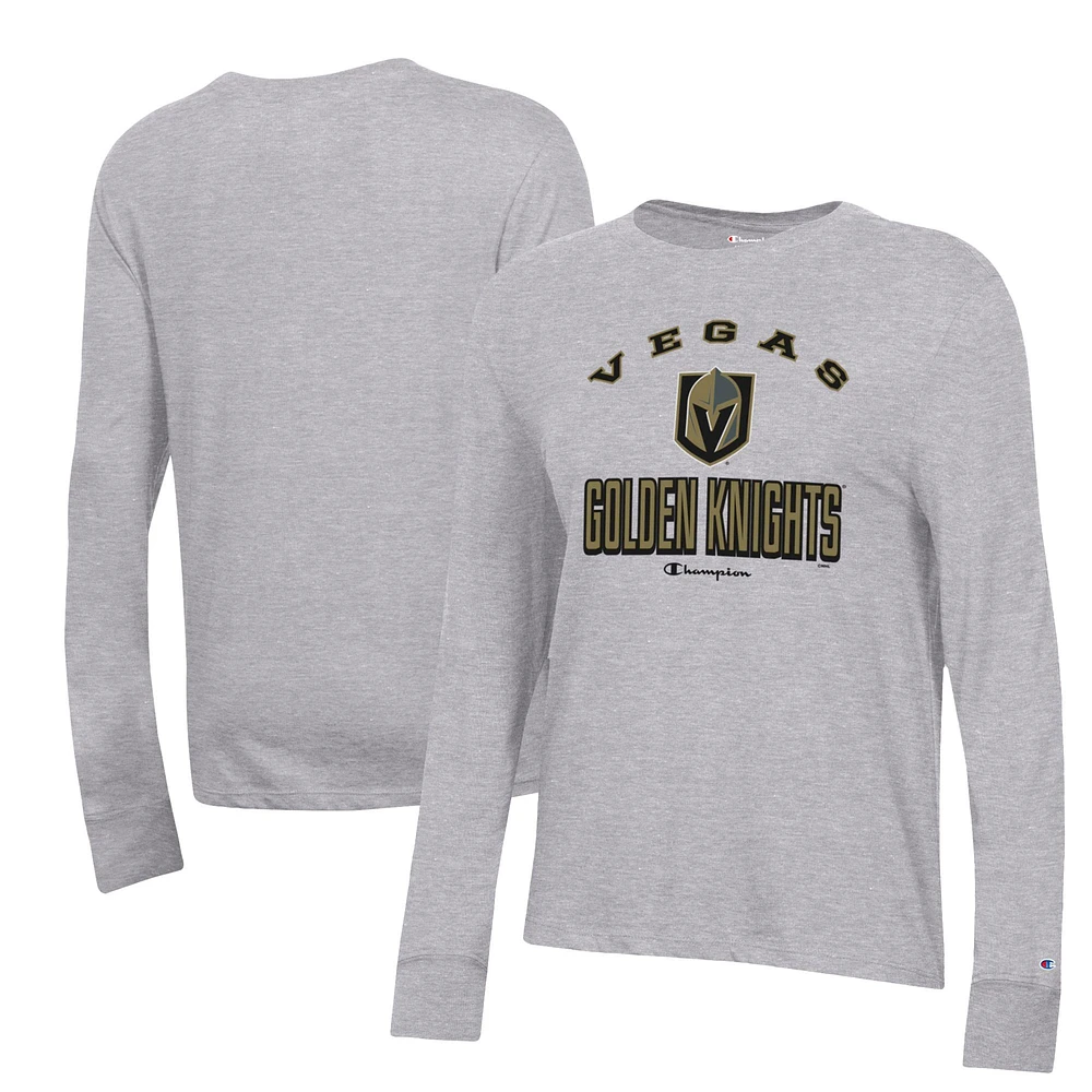 Women's Champion Heather Gray Vegas Golden Knights Core Long Sleeve T-Shirt