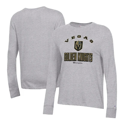 Women's Champion Heather Gray Vegas Golden Knights Core Long Sleeve T-Shirt