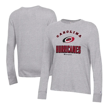 Women's Champion Heather Gray Carolina Hurricanes Core Long Sleeve T-Shirt
