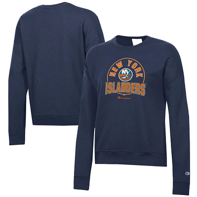 Women's Champion Navy New York Islanders Powerblend Pullover Sweatshirt