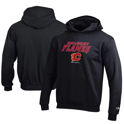 Youth Champion  Black Calgary Flames Eco Powerblend Pullover Hoodie