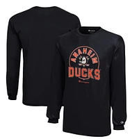 Youth Champion  Black Anaheim Ducks Long-Sleeve Jersey T-Shirt
