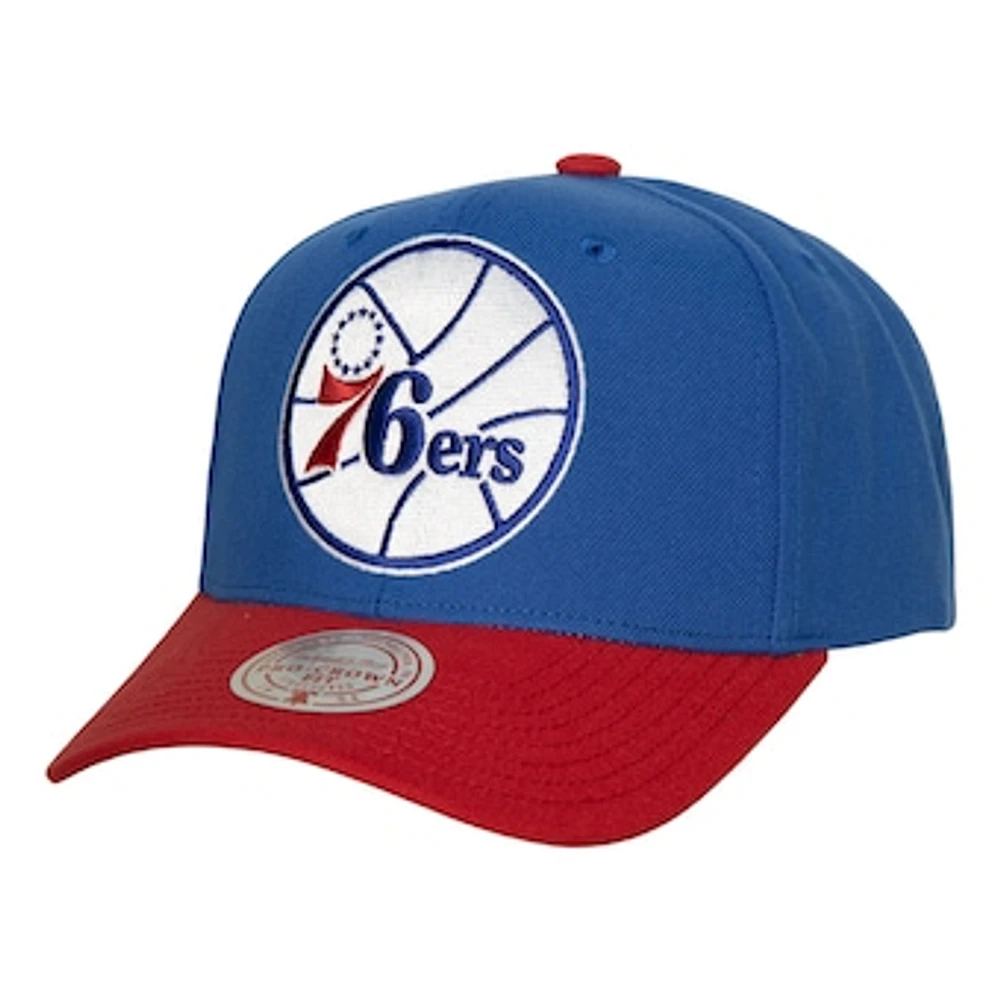 Men's Mitchell & Ness Royal/Red Philadelphia 76ers Soul XL Logo Pro Crown Snapback Hat