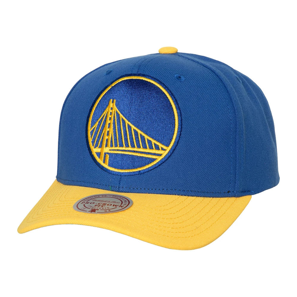 Men's Mitchell & Ness Royal/Gold Golden State Warriors Soul XL Logo Pro Crown Snapback Hat