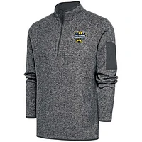 Men's Antigua Heather Charcoal Michigan Wolverines College Football Playoff 2023 National Champions Fortune Quarter-Zip Jacket