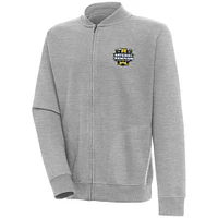 Men's  Antigua Heather Gray Michigan Wolverines College Football Playoff 2023 National Champions Victory Full-Zip Jacket