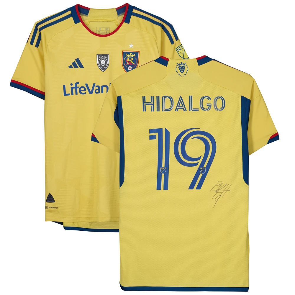 Bode Hidalgo Real Salt Lake Autographed Match-Used #19 Yellow Jersey from the 2023 MLS Season