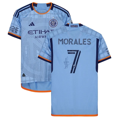 Alfredo Morelos New York City FC Autographed Match-Used #7 Blue Jersey from the 2023 MLS Season