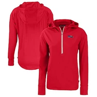 Women's Cutter & Buck  Red Seattle Seahawks  Daybreak Eco Recycled Half-Zip Hoodie