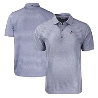 Men's Cutter & Buck Heather Navy Detroit Lions Big & Tall Americana Forge Eco Heather Stripe Stretch Recycled Polo