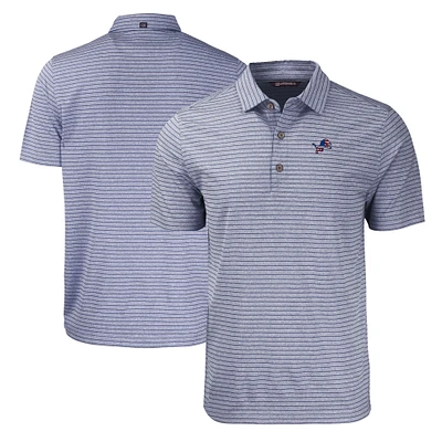Men's Cutter & Buck Heather Navy Detroit Lions Big & Tall Americana Forge Eco Heather Stripe Stretch Recycled Polo