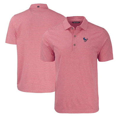 Men's Cutter & Buck Heather Red Houston Texans Big & Tall Americana Forge Eco Heather Stripe Stretch Recycled Polo