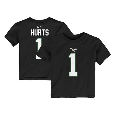 Toddler Nike Jalen Hurts Black Philadelphia Eagles Player Name & Number T-Shirt