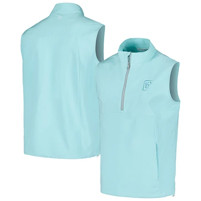 Men's Peter Millar Aqua WM Phoenix Open Windward Half-Zip Performance Vest