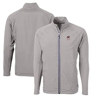 Men's Cutter & Buck  Gray Georgia Bulldogs Alumni Logo Adapt Eco Knit Hybrid Recycled Full-Zip Jacket