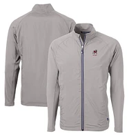 Men's Cutter & Buck  Gray Georgia Bulldogs Alumni Logo Adapt Eco Knit Hybrid Recycled Full-Zip Jacket