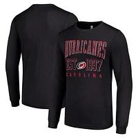 Men's Starter Black Carolina Hurricanes  Logo Graphic Long Sleeve T-Shirt