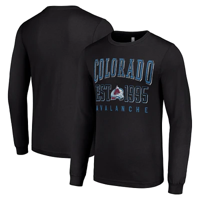 Men's Starter Black Colorado Avalanche  Logo Graphic Long Sleeve T-Shirt