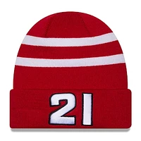 Men's New Era  Red/White Harrison Burton Cuffed Knit Hat