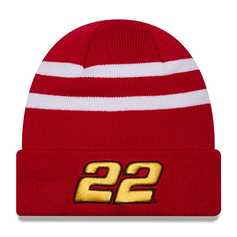 Men's New Era  Red/White Joey Logano Cuffed Knit Hat