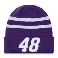 Men's New Era  Purple/White Alex Bowman Cuffed Knit Hat