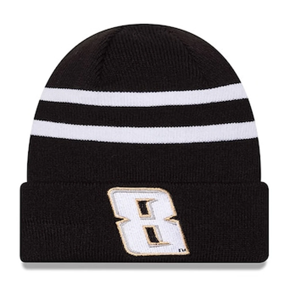 Men's New Era  Black/White Kyle Busch Cuffed Knit Hat