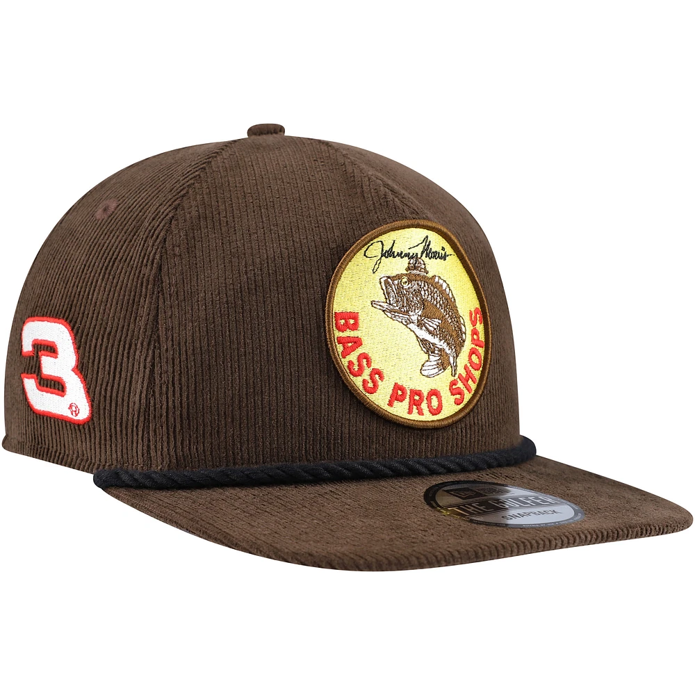 Men's New Era Brown Austin Dillon Bass Pro Shops Retro Cord Golfer Adjustable Hat