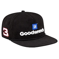 Men's New Era Black Richard Childress Racing Goodwrench Retro Cord Golfer Adjustable Hat