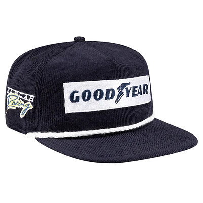 Men's New Era Navy NASCAR Goodyear Retro Cord Golfer Adjustable Hat