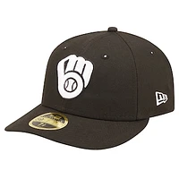 Men's New Era Black Milwaukee Brewers Low Profile 59FIFTY Fitted Hat