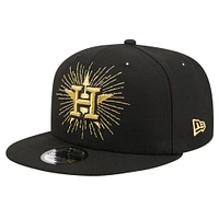 Men's New Era Black Houston Astros Metallic Logo 9FIFTY Snapback Hat