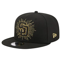 Men's New Era Black San Diego Padres Metallic Logo 9FIFTY Snapback Hat