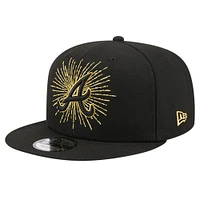 Men's New Era Black Atlanta Braves Metallic Logo 9FIFTY Snapback Hat