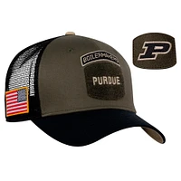 Men's Nike Olive/Black Purdue Boilermakers Military Appreciation Trucker Adjustable Hat